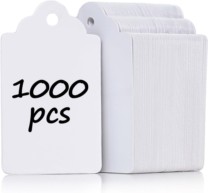Uniclife 1000 Pcs Unstrung Price Tags for Clothes Writable White Clothing Tag Without String Small Blank Paper Tags for Labeling Pricing Tag for Jewelry Retail Merchandise Marking Label, 1 4/5" x 1" - Image 1